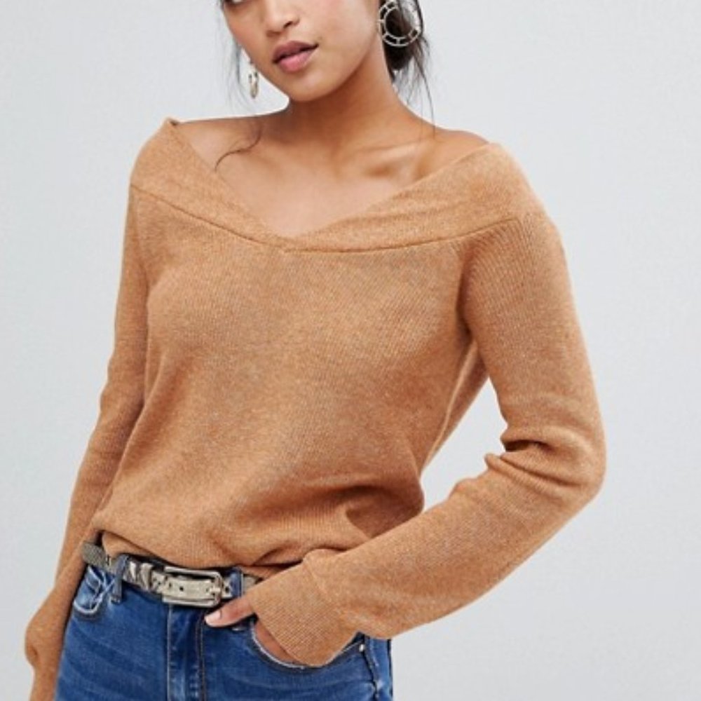 Vila Bardot Wide V-neck Sweater